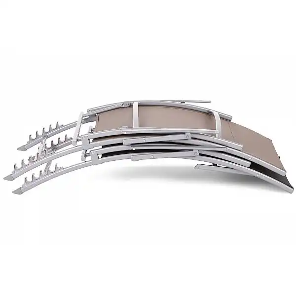 Садовий металевий шезлонг Summer Silver / Taupe зі столиком Ventura