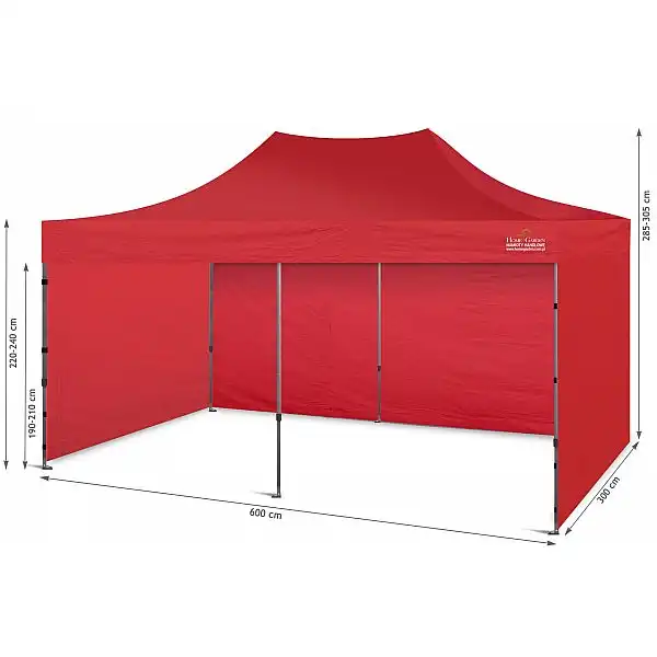 Торговий намет 600 х 300 см червоний