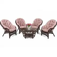 Садові меблі з ротанга Diego Brown / Cappuccino 4+1