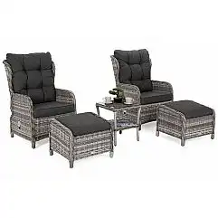 Садові меблі з техноратангу Sofia Light Grey / Grey Melange
