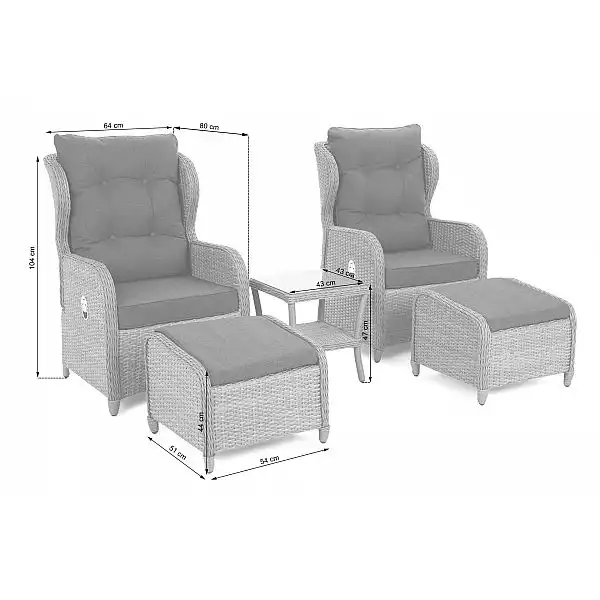Садові меблі з техноратангу Sofia Light Grey / Grey Melange