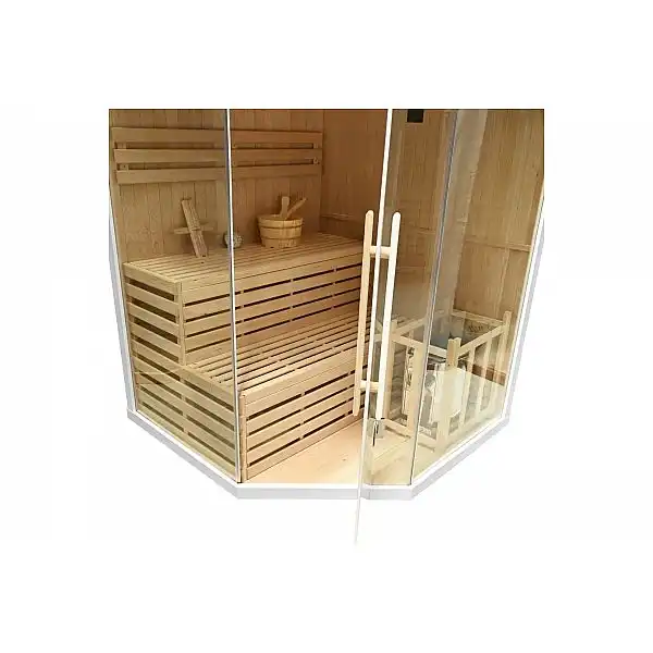 Фінська кутова сауна TG3C White з плитою