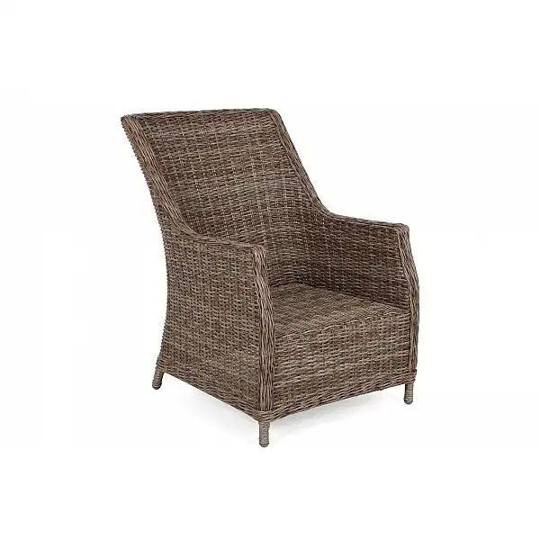 Правосторонний угловой набор садовой мебели Alicante Ginger/Brown Melange с пуфами