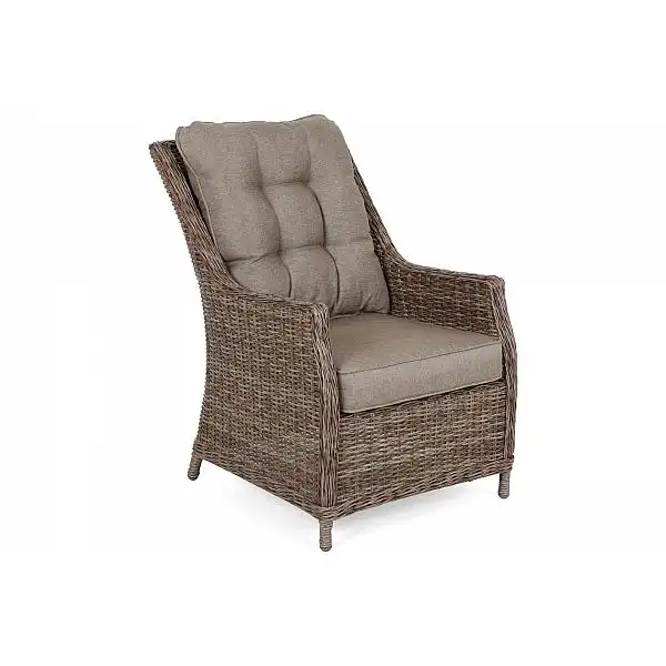 Правосторонний угловой набор садовой мебели Alicante Ginger/Brown Melange с пуфами