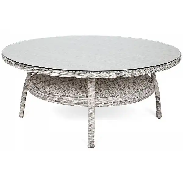 Садовая мебель из техноротанга Bristol Round Elegant 180 см Light Grey / Grey Melange 8+1