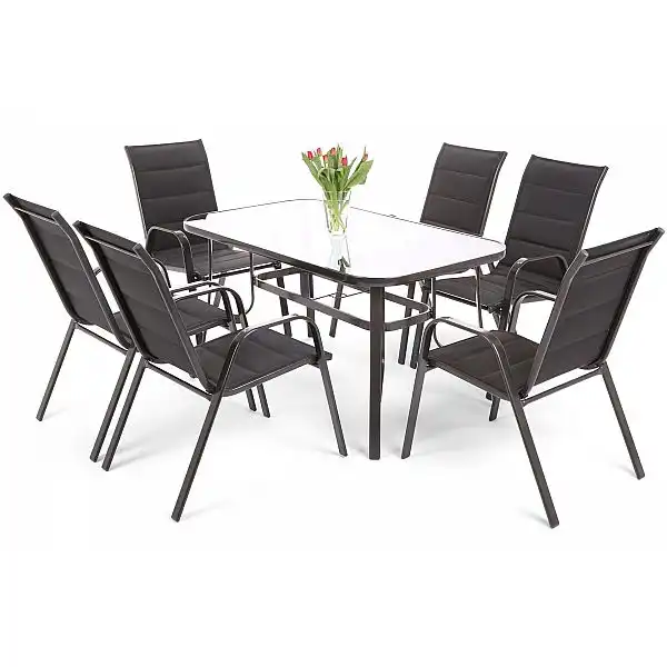 Алюмінієві садові меблі Toscana Alu Black / Black 6+1