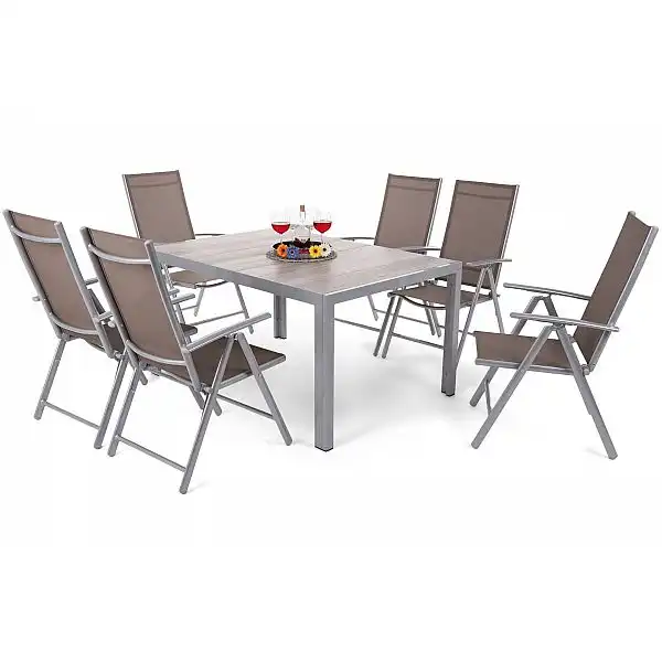 Алюмінієві садові меблі Capri 145 см Silver / Light Grey Ibiza Basic Silver / Taupe 6+1