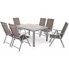 Алюмінієві садові меблі Capri 145 см Silver / Light Grey Ibiza Basic Silver / Ta..