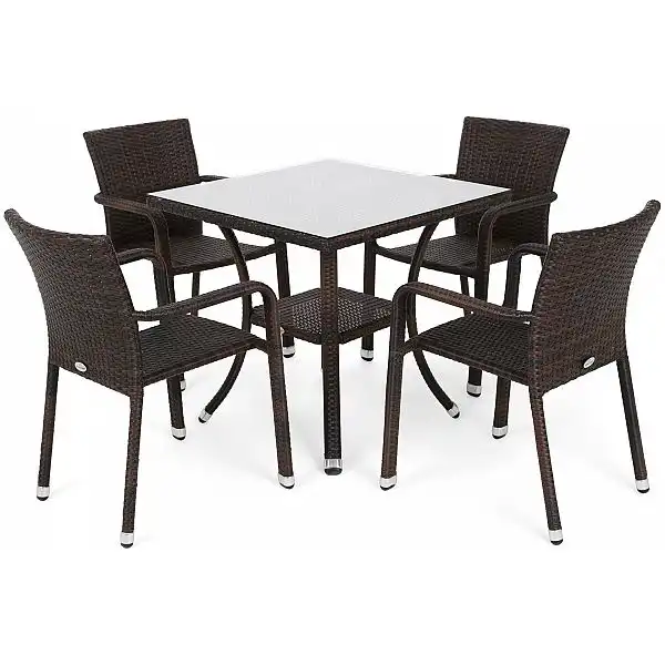 Садові меблі з техноротангу Sumba Square Brown 4+1