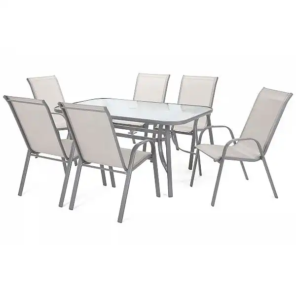 Металеві садові меблі Sevilla Silver / Ecru 6+1 II. видів