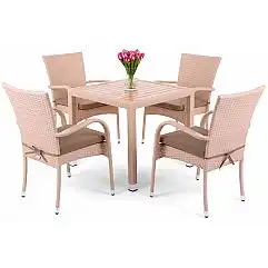 Меблі з техноратангу Mori Square Beige 4+1