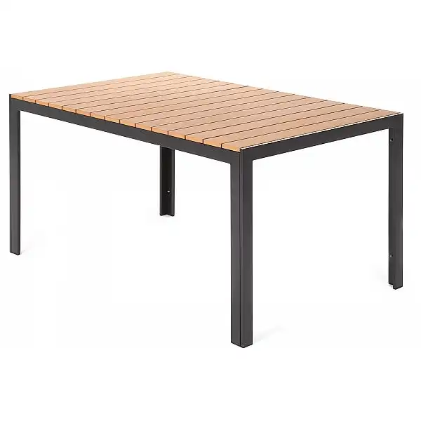 Алюмінієві садові меблі Florence Black / Teak 6+1