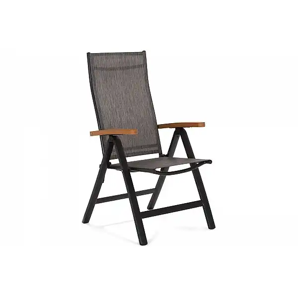 Алюмінієві садові меблі Florence Black / Teak 6+1