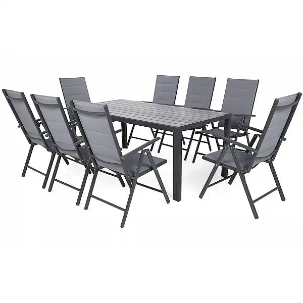 Алюмінієві садові меблі Ibiza 185 см Grey / Window Grey 8+1