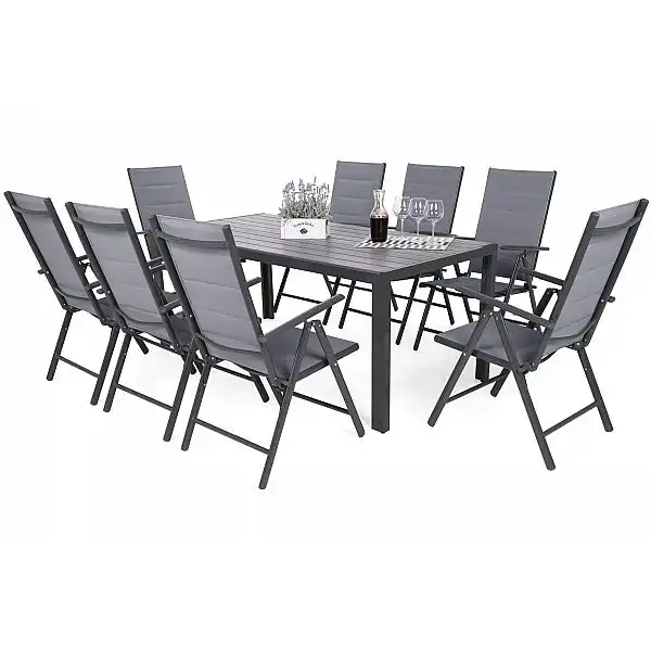 Алюмінієві садові меблі Ibiza 185 см Grey / Window Grey 8+1