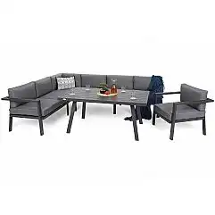 Алюмінієві кутові садові меблі Miami Grey / Window Grey