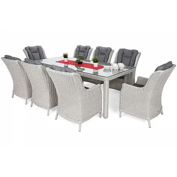 Садові меблі з техноротангу Bristol 230 см White / Grey 8+1