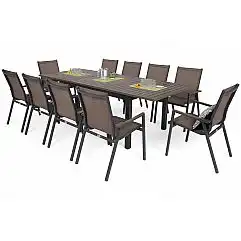 Алюмінієві садові меблі Venosa Atella Grey / Taupe 10+1