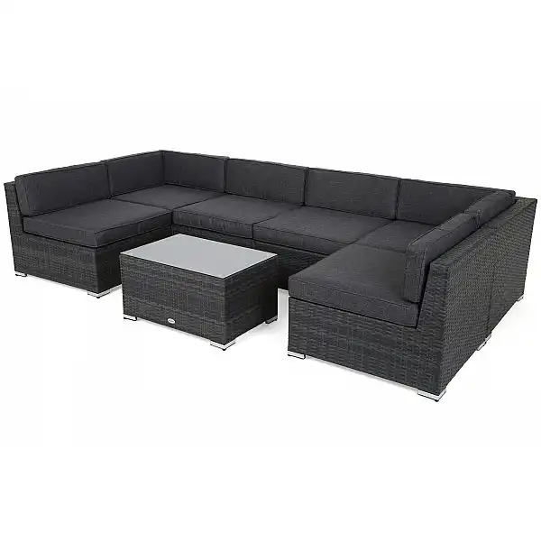 Кутовий диван Kansas Maxi Grey / Grey Melange з техноратангу