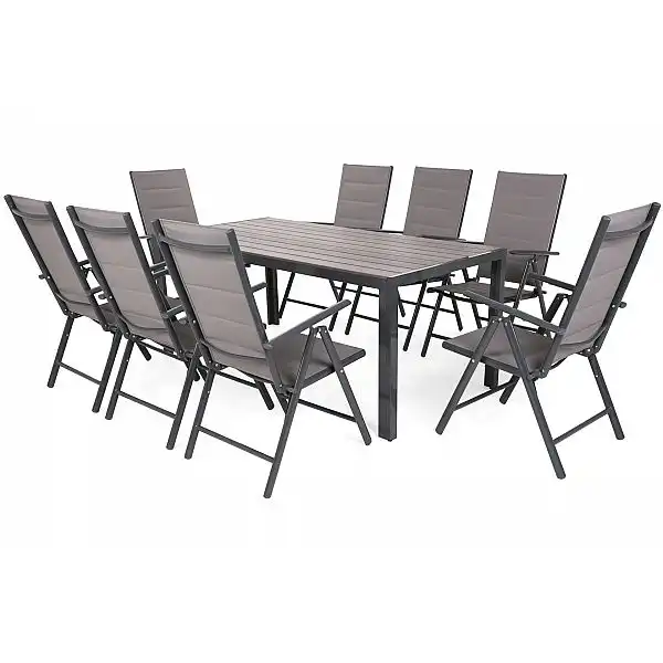 Алюмінієві садові меблі Ibiza 185 см сірий / платиновий сірий 8+1 II. видів