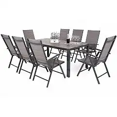 Алюмінієві садові меблі Ibiza 185 см сірий / платиновий сірий 8+1 II. видів