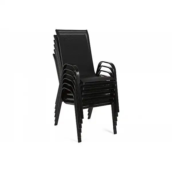 Садові меблі Sevilla металеві 145 см Black / Black 6+1