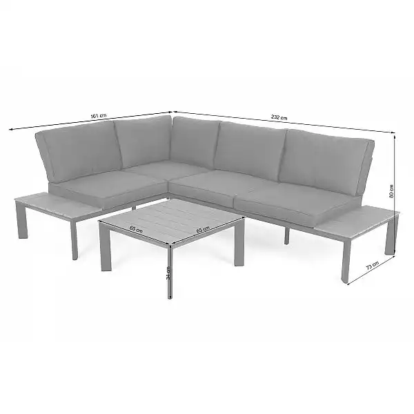 Алюмінієвий садовий куточок Nicea Темно-сірий / Сірий