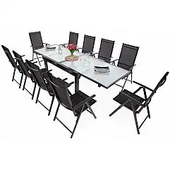 Orlando Basic Black/Black 10+1 алюминиевая садовая мебель