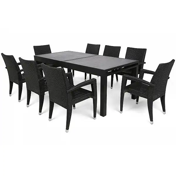 Комплект садових меблів Salerno Dark Grey 8+1 з алюмінію