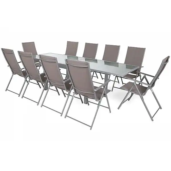 Набір садових меблів Orlando Casablanca Silver / Taupe 10+1