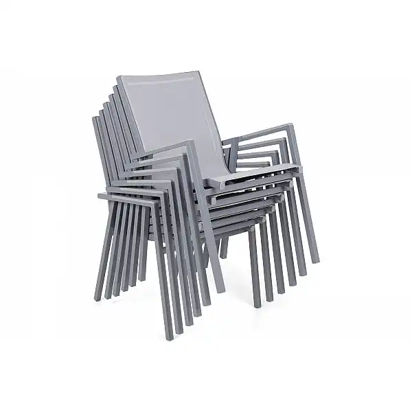 Алюмінієві садові меблі Atella Silver / Grey 6+1