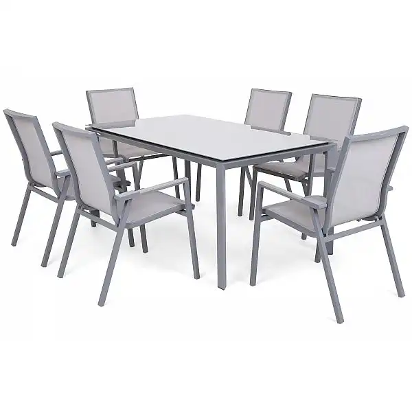 Алюмінієві садові меблі Atella Silver / Grey 6+1