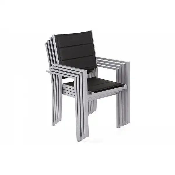 Алюмінієві садові меблі Orlando Silver / Black 10+1