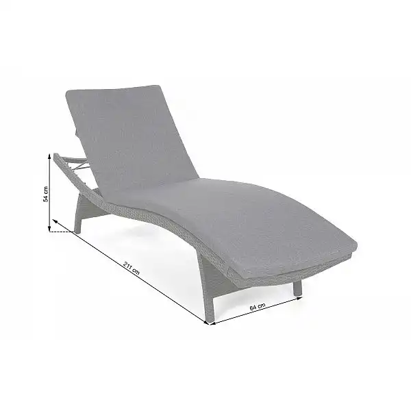 Садовый шезлонг из техноротанга Marbella White / Grey
