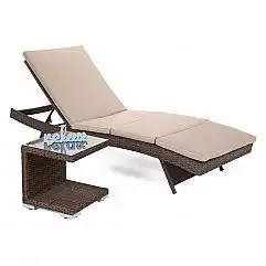 Садовий шезлонг з техноратангу Bora Bora Brown / Taupe зі столиком Toronto Brown..