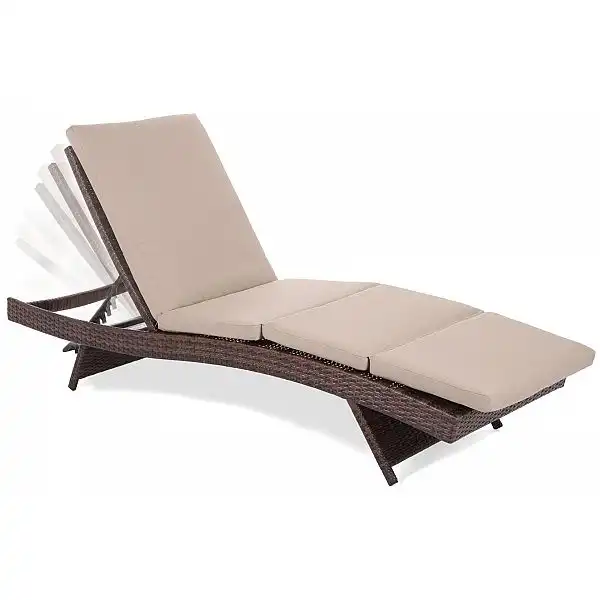 Садовий шезлонг з техноратангу Bora Bora Brown / Taupe зі столиком Toronto Brown