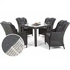 Садові меблі з техноратанга Bristol Square Light Grey / Grey Melange 4+1