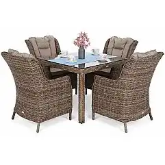 Техноратанг садові меблі Bristol Square Ginger / Brown Melange 4+1