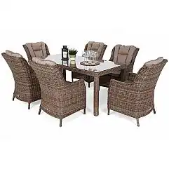 Садові меблі з техноротангу Bristol 180 см Ginger / Brown Melange 6+1