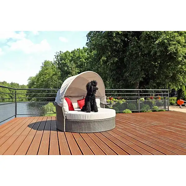 Садовий диван Сідней світло-сірий / сірий меланж з балдахіном