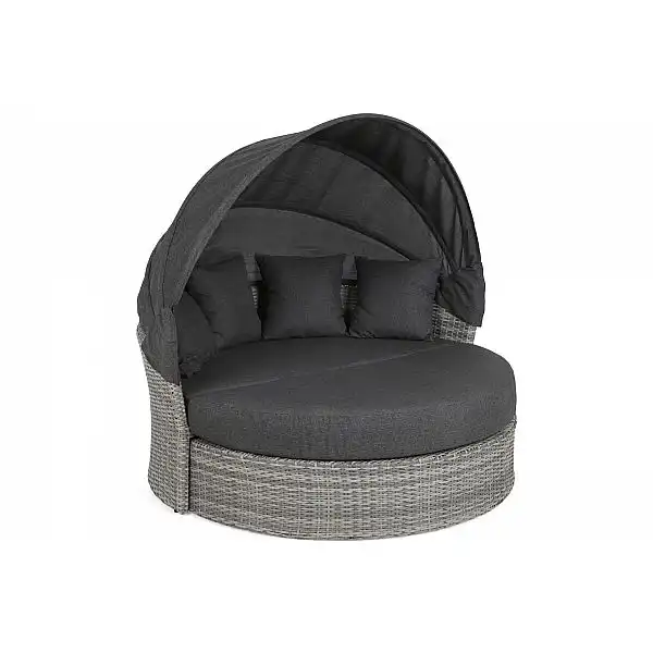 Садовий диван Сідней світло-сірий / сірий меланж з балдахіном