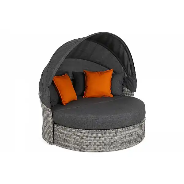 Садовий диван Сідней світло-сірий / сірий меланж з балдахіном