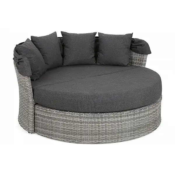 Садовий диван Сідней світло-сірий / сірий меланж з балдахіном