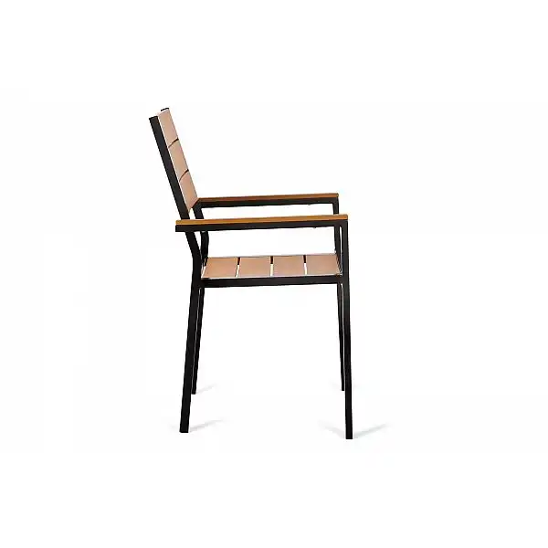 Алюмінієві садові меблі Salvador Black / Teak 6+1