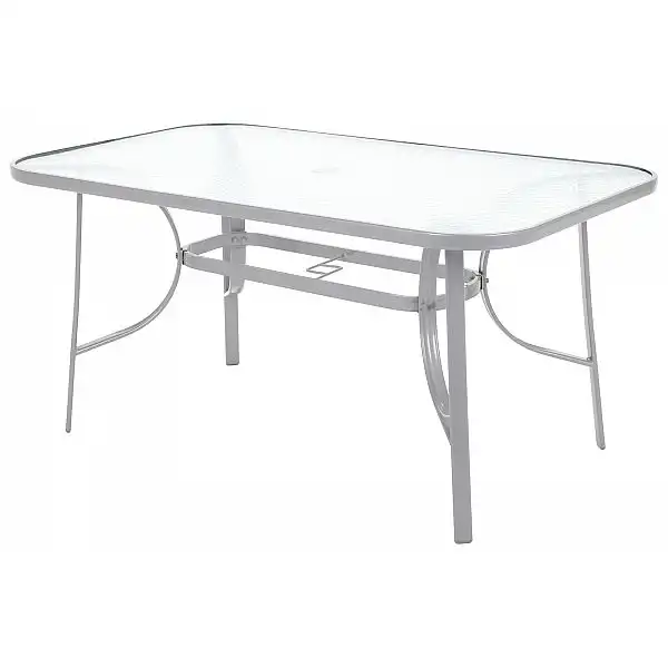 Металеві садові меблі Sevilla 150 см Silver / Taupe 6+1 з кріслом Sevilla Black / Grey Melange