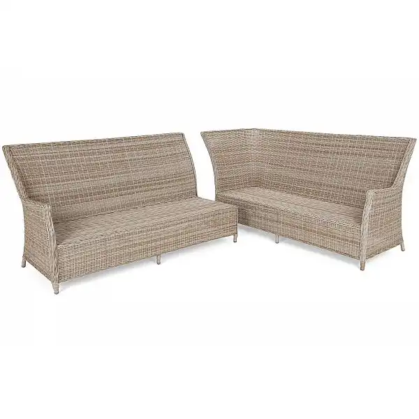 Правий кутовий диван із техноротангу Alicante Beige / Beige Melange