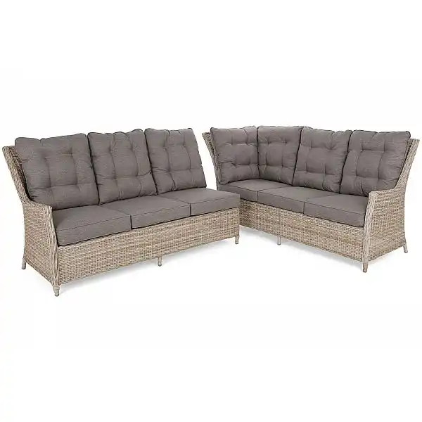 Правий кутовий диван із техноротангу Alicante Beige / Beige Melange