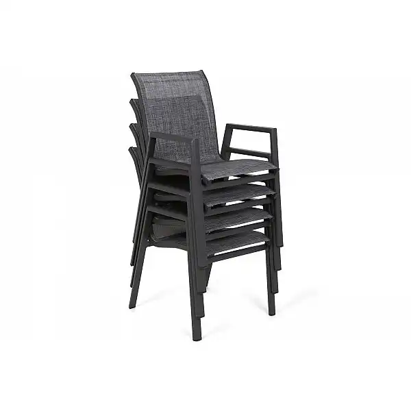 Алюмінієві садові меблі Monaco Dark Grey / Grey 8+1