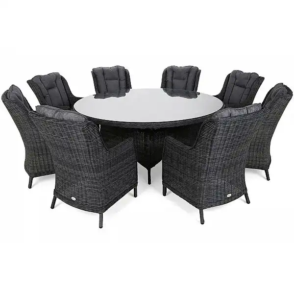 Садові меблі з техноротангу Bristol Round 180 см Grey / Grey Melange 8+1