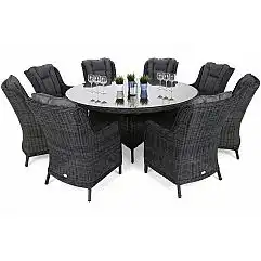 Садові меблі з техноротангу Bristol Round 180 см Grey / Grey Melange 8+1